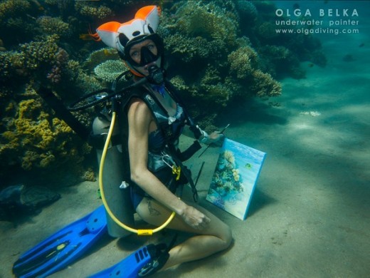 Ольга Белкина приглашает на персональную выставку подводной живописи