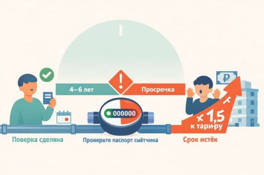 В какой срок нужно сделать поверку счетчиков воды — или переплата 1,5 